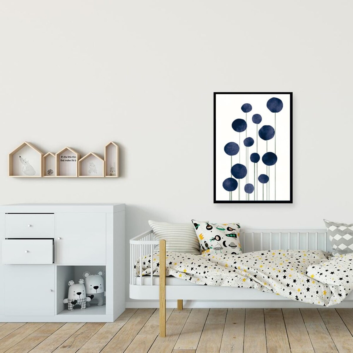 Poster Story, Plakat, Obraz - Niebieskie Kwiaty Wodne, wymiary 70 x 100 cm