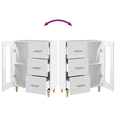 vidaXL Szafka, biała, 69,5x34x90 cm, materiał drewnopochodny