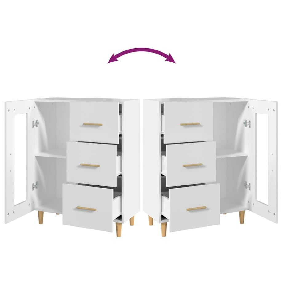 vidaXL Szafka, biała, 69,5x34x90 cm, materiał drewnopochodny