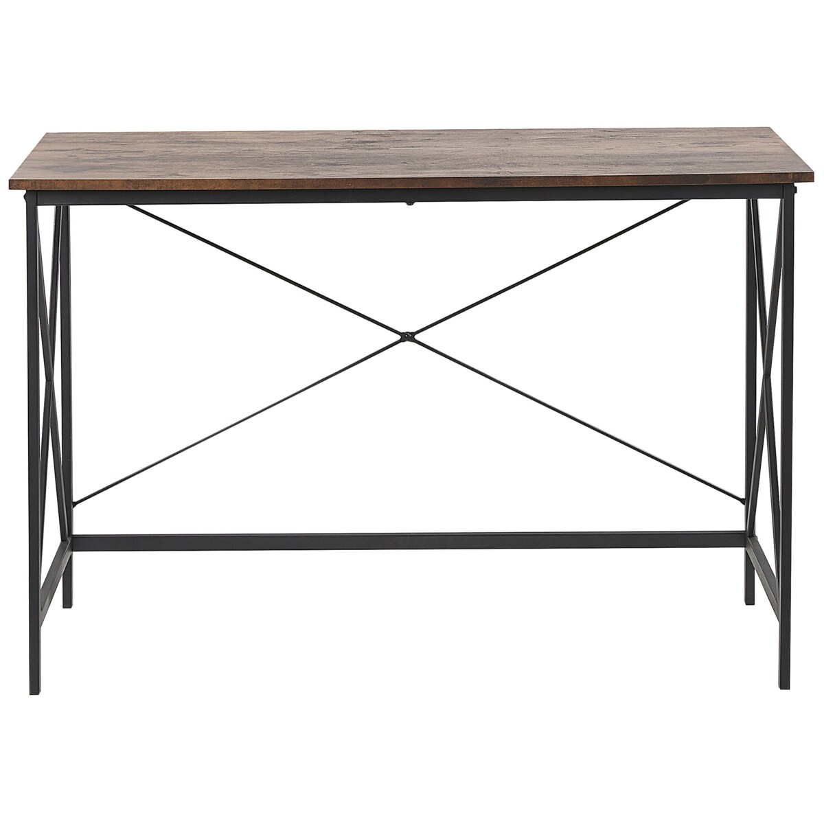 Biurko 115 x 60 cm ciemne drewno z czarnym FUTON