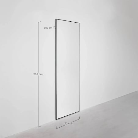 Lustro wiszące w czarnej ramie 70x200 cm