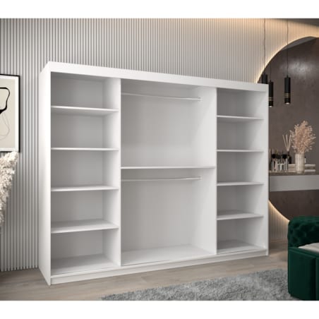 Szafa przesuwna Garderoba PROMO V2 250 biały/biały