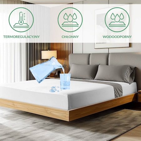 Prześcieradło ochronne wodoodporne z gumką 2w1, rozmiar 200x220 SMARTCEL kolor biały