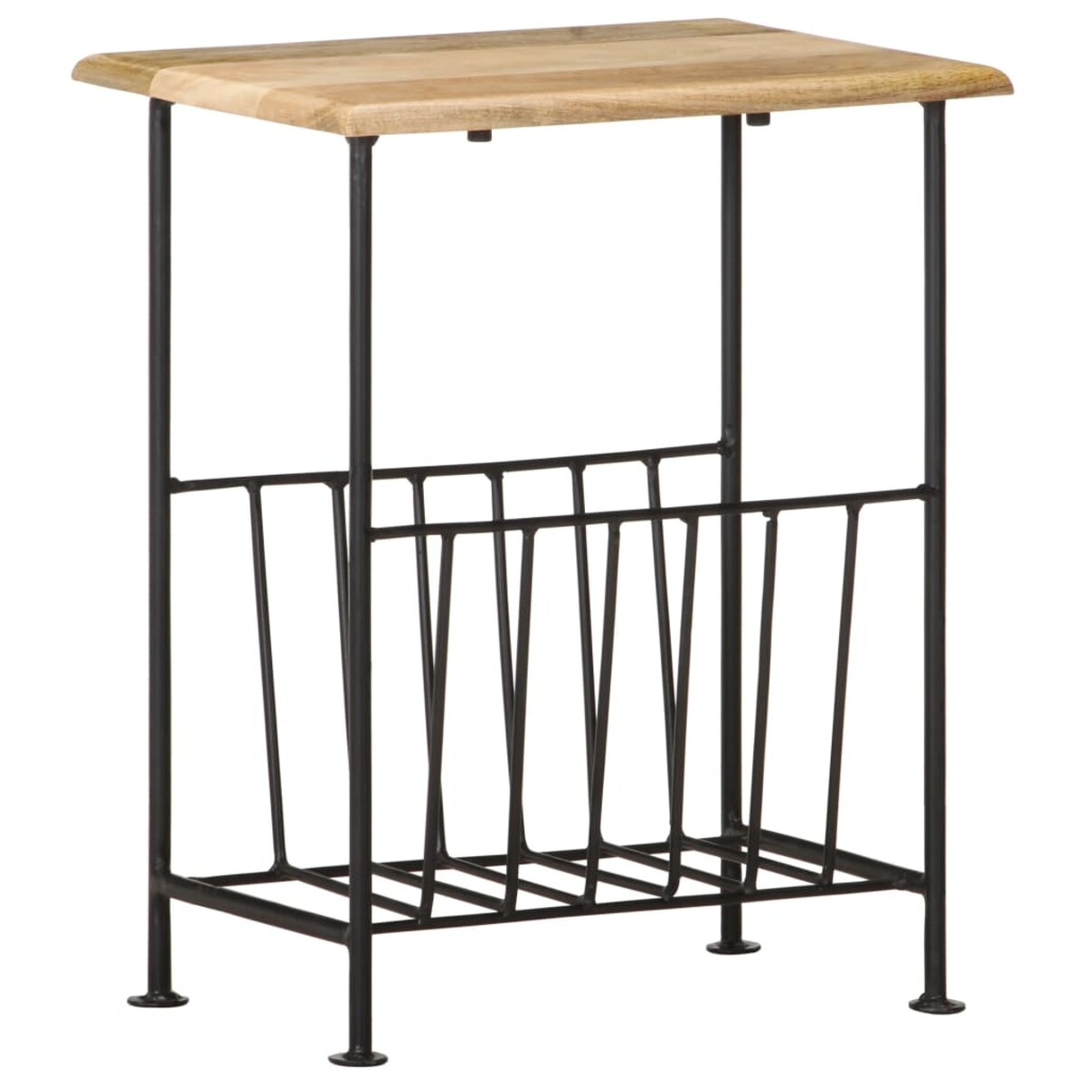 vidaXL Stojak na gazety, 40x30x50 cm, lite drewno mango i stal