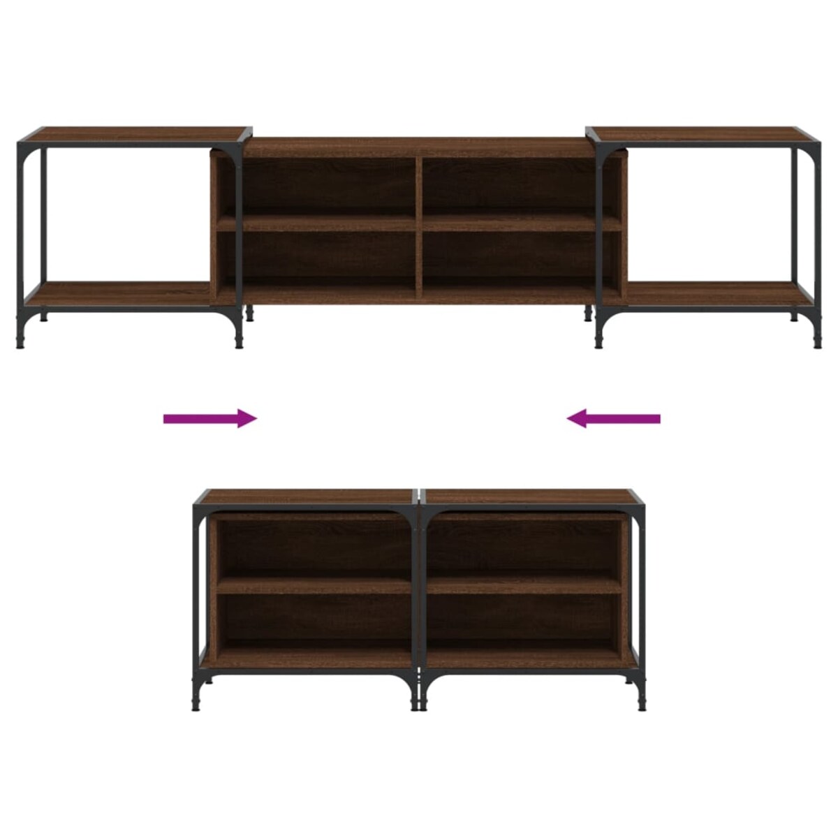 vidaXL Szafka pod telewizor, brązowy dąb, 203x37x50 cm