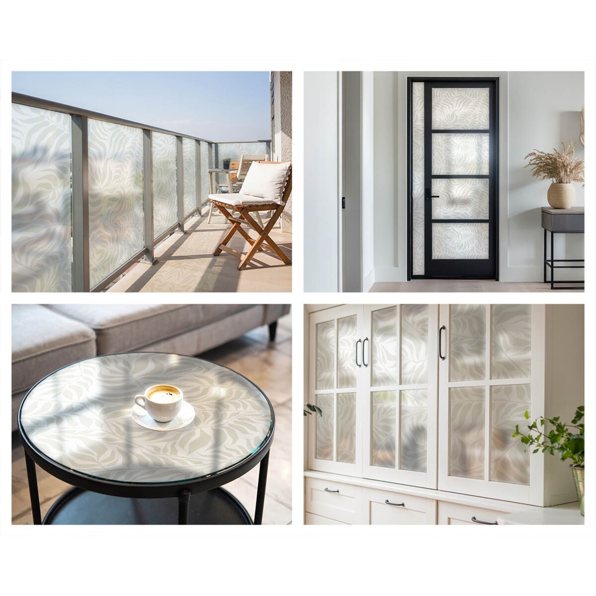 Okleina okienna chroniąca prywatność - Liściasty motyw minimalistyczny harmonia - 100x146 cm