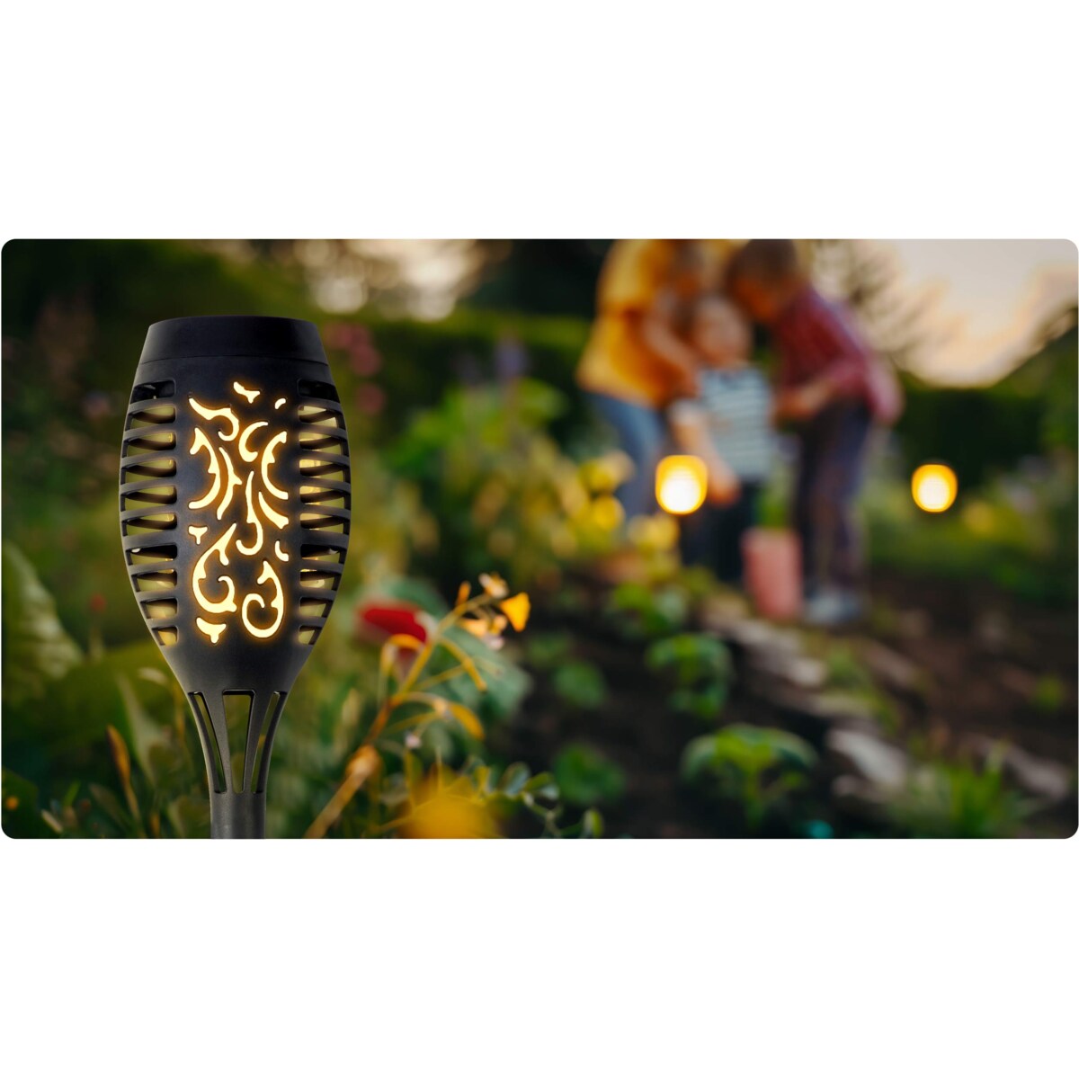 Lampki solarne do ogrodu pochodnie wbijane Ilumen 2szt.