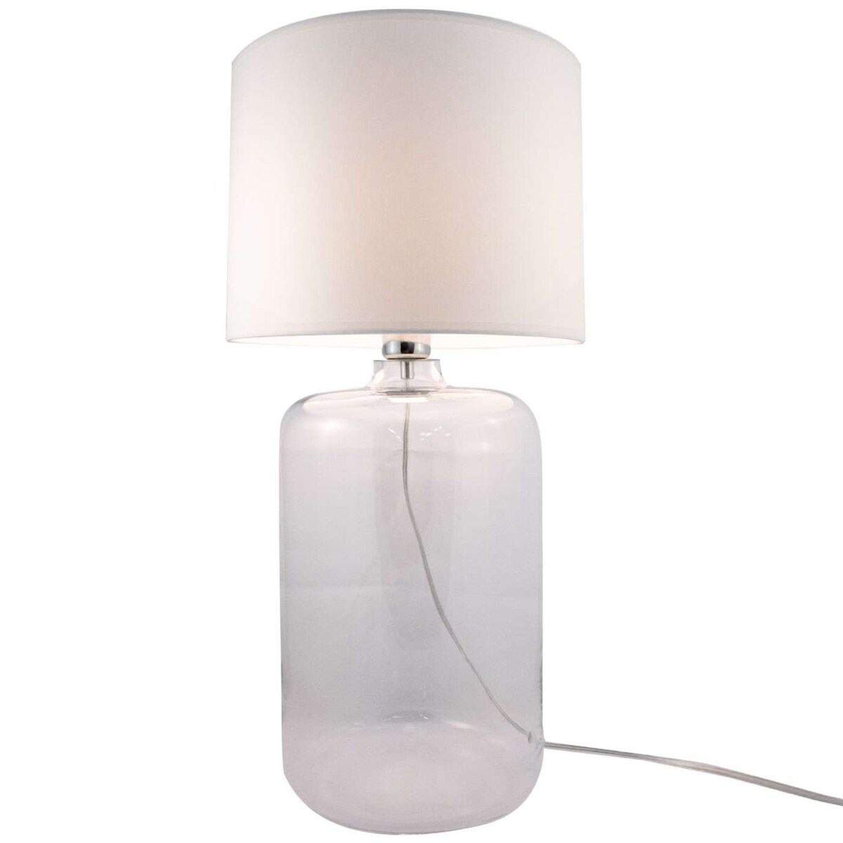 Stojąca LAMPKA nocna AMARSA 5506WH Zumaline szklana LAMPA stołowa biała przezroczysta