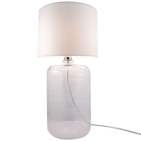 Stojąca LAMPKA nocna AMARSA 5506WH Zumaline szklana LAMPA stołowa biała przezroczysta