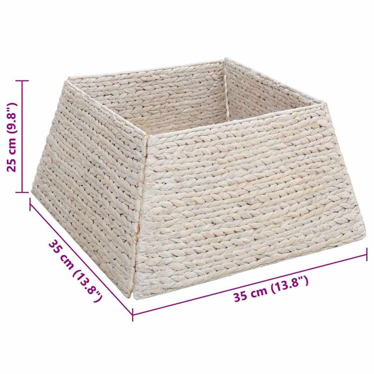 vidaXL Kołnierz do Choinki Biały 50 x 50 x 25 cm Hiacynt wodny