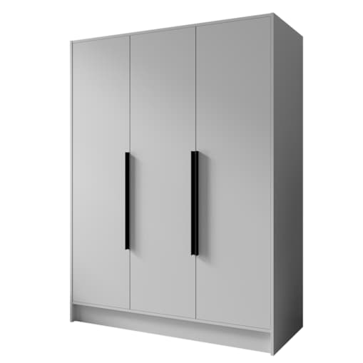 Szafa 150 gładka ORTO bez lustra z czarnymi uchwytami, biała