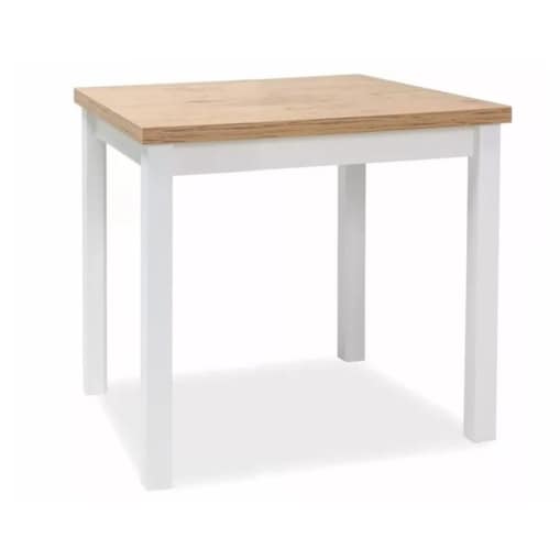 Stół ADAM 80x80 dąb lancelot/biały mat