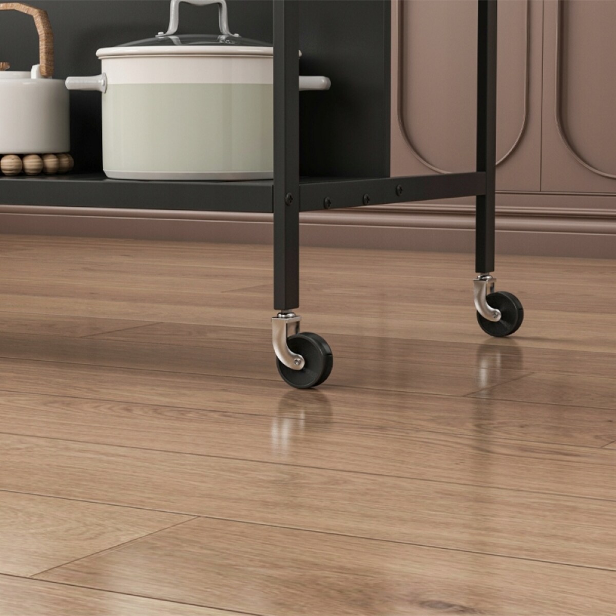 Wyspa kuchenna stół barowy kredens szafka na kółkach 2 półki regał wózek