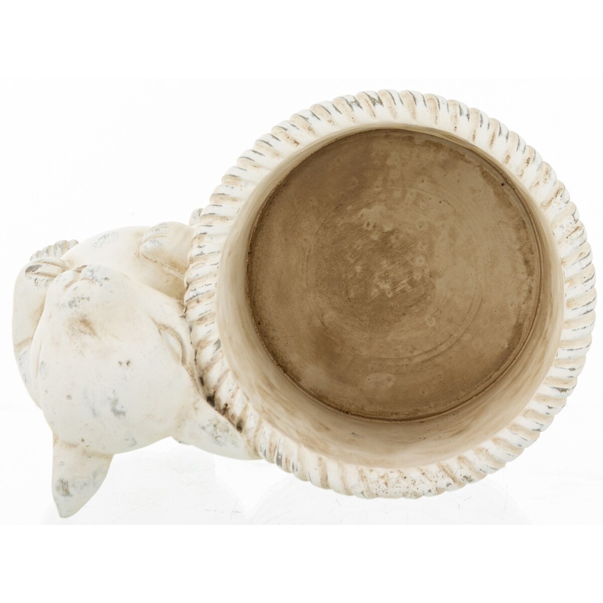 Osłonka na doniczkę - 17x24x16 cm królik i jego beżowy koszyk