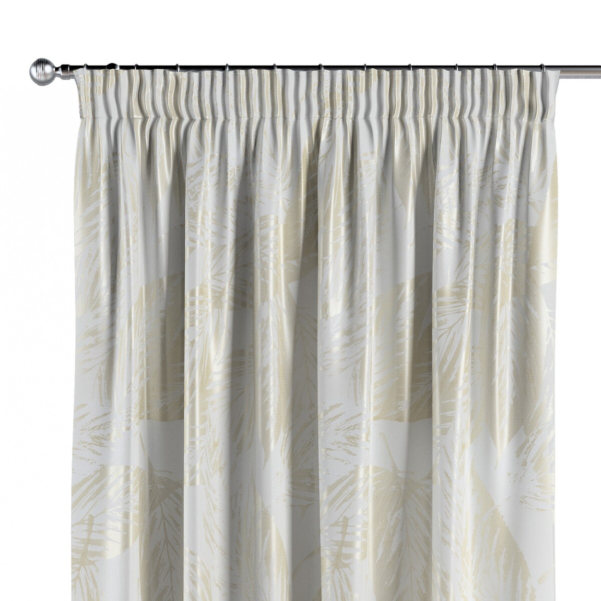 Zasłona na taśmie marszczącej 1 szt. 130x260 ecru liście