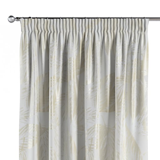 Zasłona na taśmie marszczącej 1 szt. 130x260 ecru liście