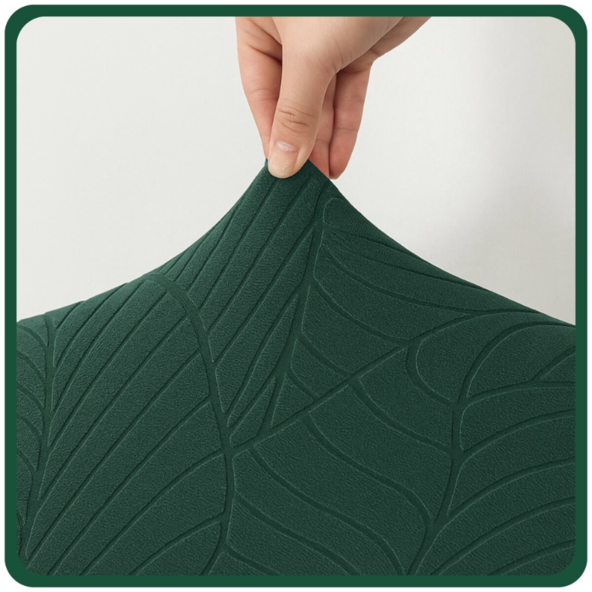 Pokrowiec Na Fotel Uszak Zielony Butelkowy Welur Żakard Wzory Elastyczny