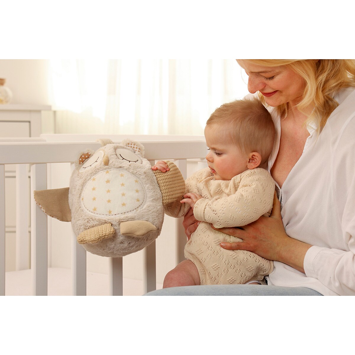 Szumiąca sowa z czujnikiem dźwięku i pozytywką - Cloud b® Nighty Night Owl Smart Sensor™