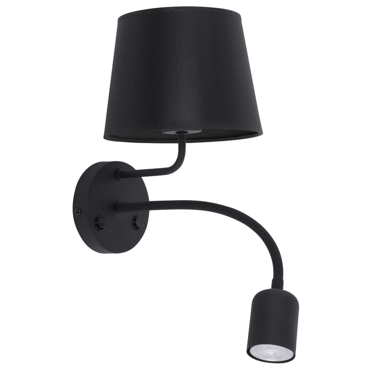 Kinkiet nad łóżko Maja 2537 TK Lighting z abażurem podwójny czarny