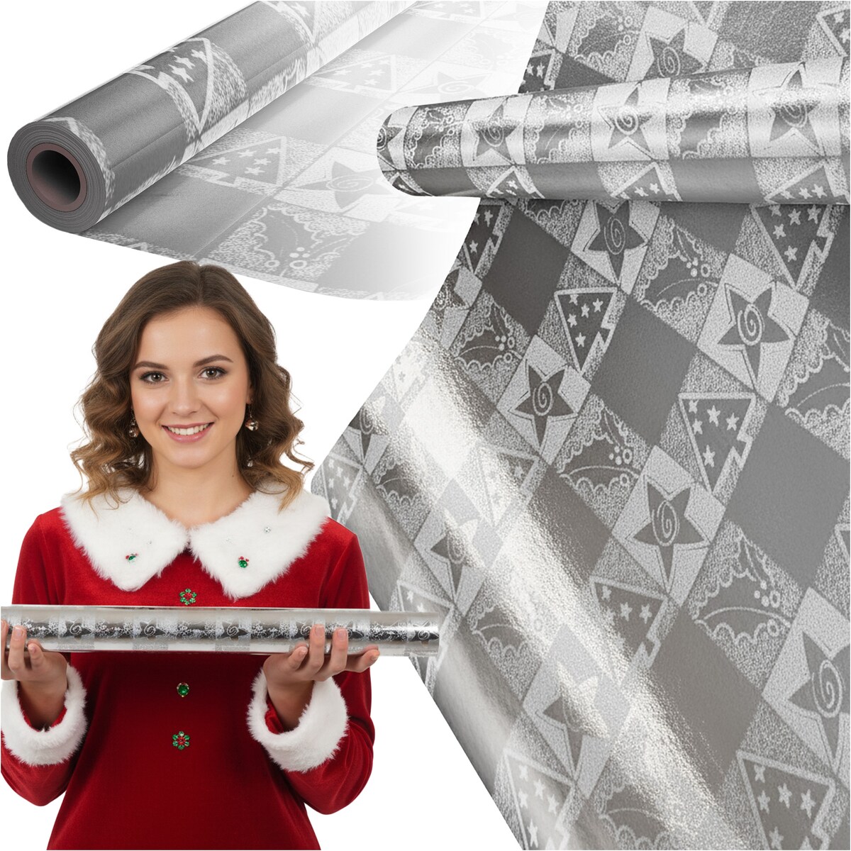 Papier Prezentowy Do Pakowania Prezentów 25 m MEGAROLKA Świąteczny Do Paczek Boże Narodzenie Ozdobny