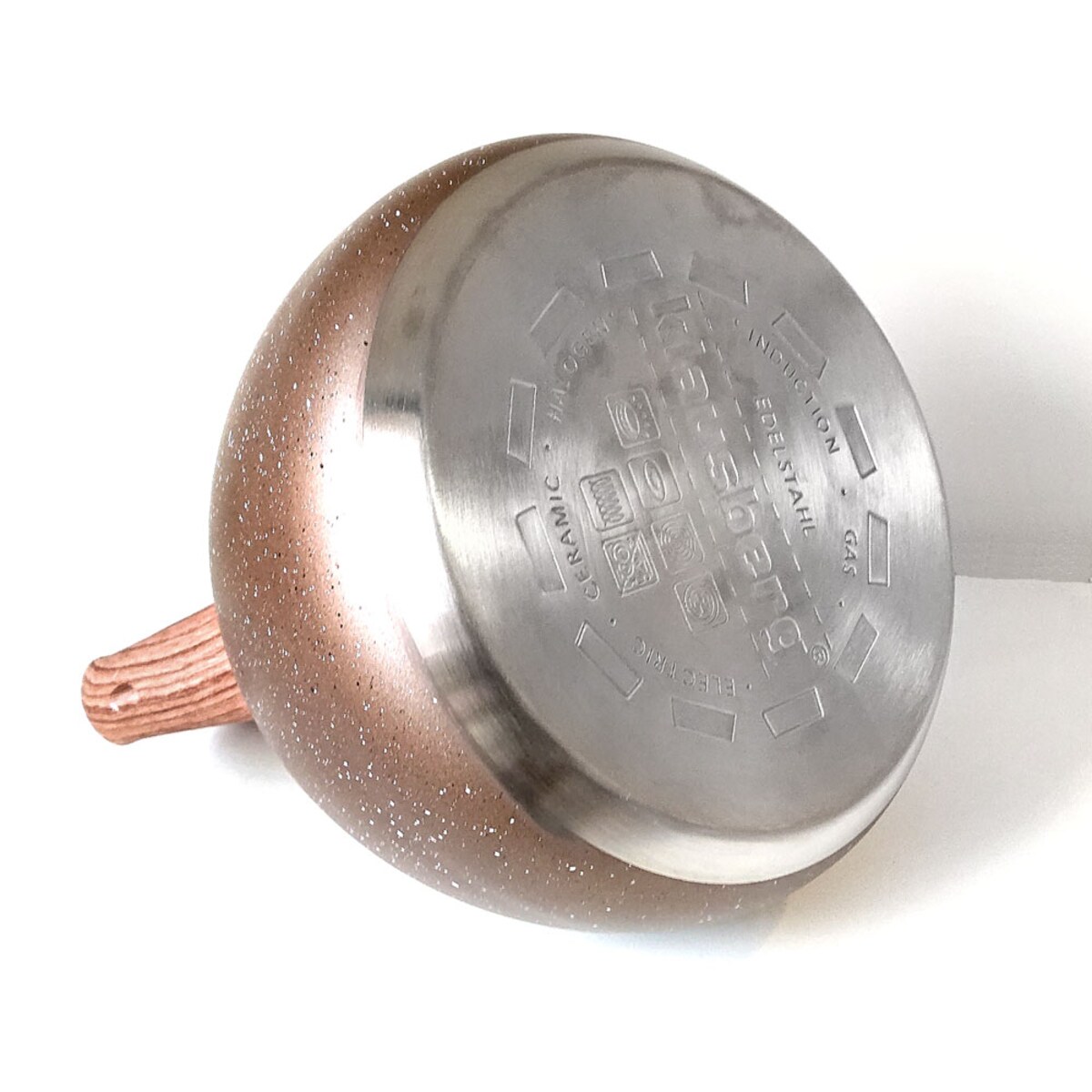 Czajnik stalowy z gwizdkiem 2.8L Wood Line miedziany KLAUSBERG