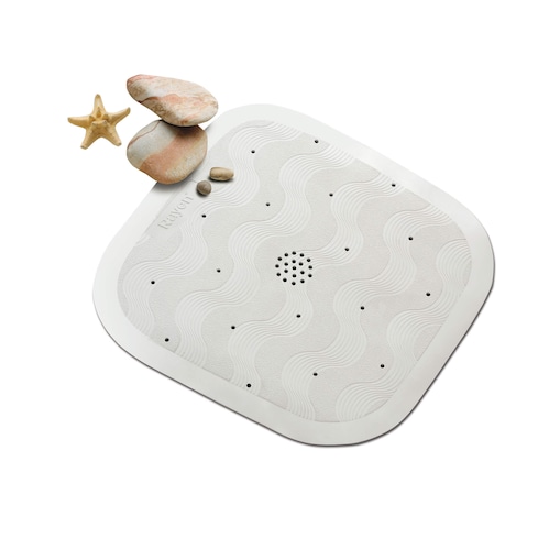 Antypoślizgowa mata pod prysznic Rayen - 45 x 45 cm, Biały