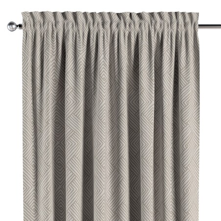 Zasłona na kanale z grzywką 1 szt. 130x245 beżowo-kremowe geometryczne wzory