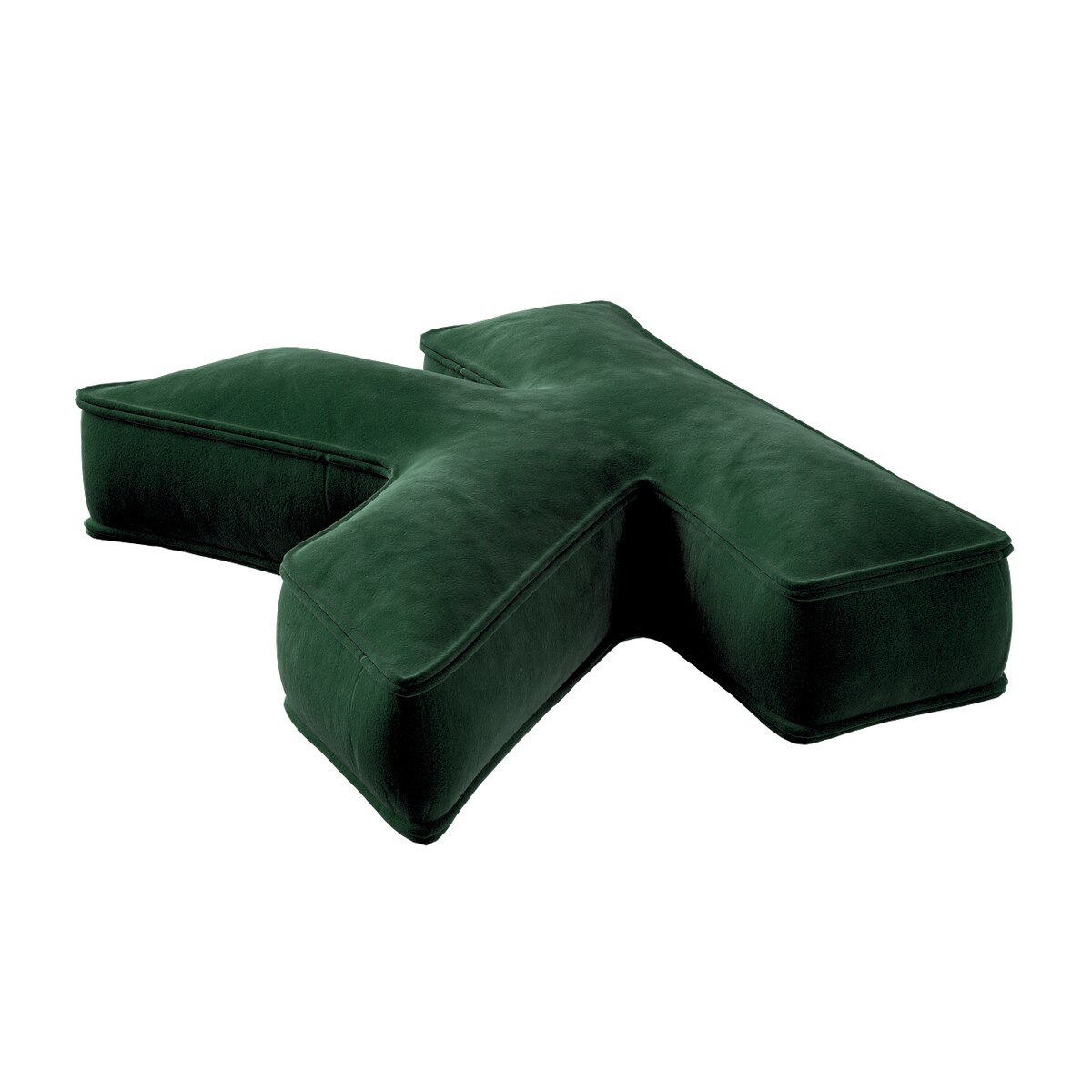 Poduszka literka K, butelkowa zieleń, 35x40cm, Posh Velvet