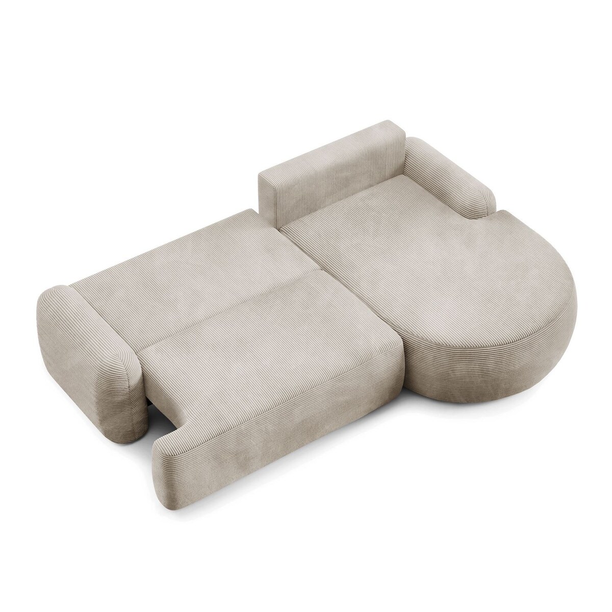 Zaokrąglony narożnik CLEO II z funkcją spania, wersja prawa, Poso 100