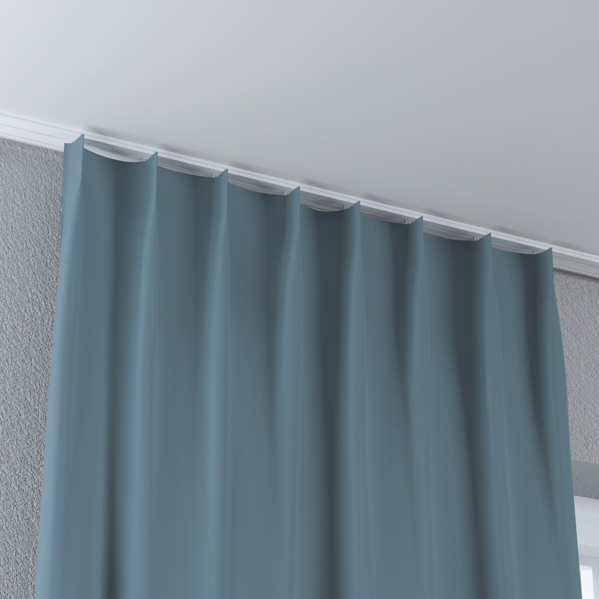 Zasłona na haczykach flex pojedynczych 130x245 ciemny morski niebieski