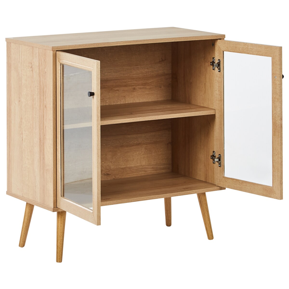 Szafka ze szklanymi drzwiami ALBANY 80 cm Jasnobrązowy