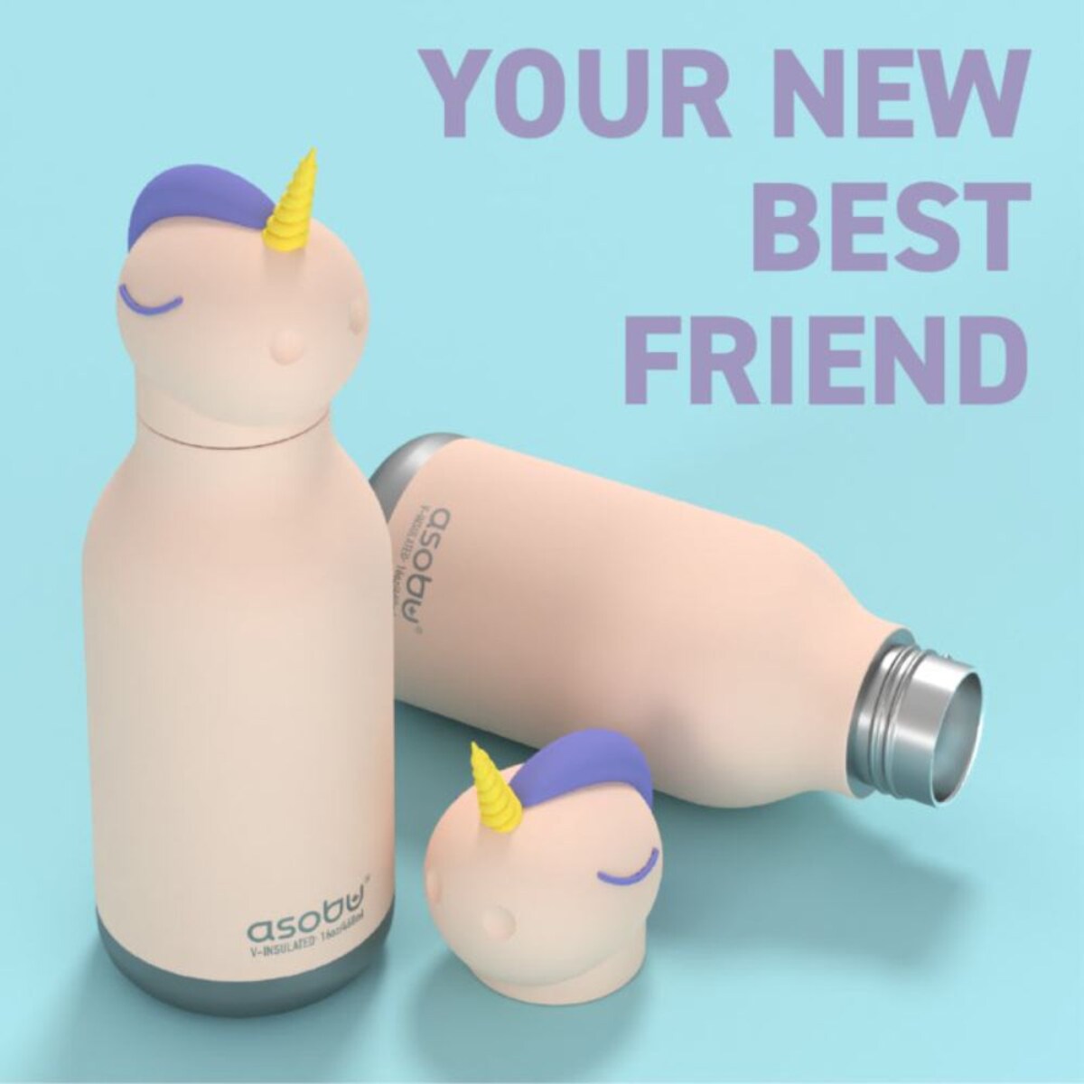 ASOBU BESTIE BOTTLE butelka termiczna dla dziecka, Unicorn