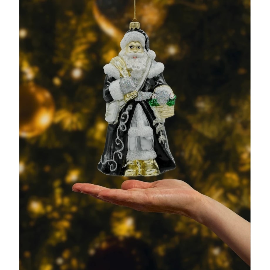 Bombka choinkowa - Święty Mikołaj w czarnej szacie