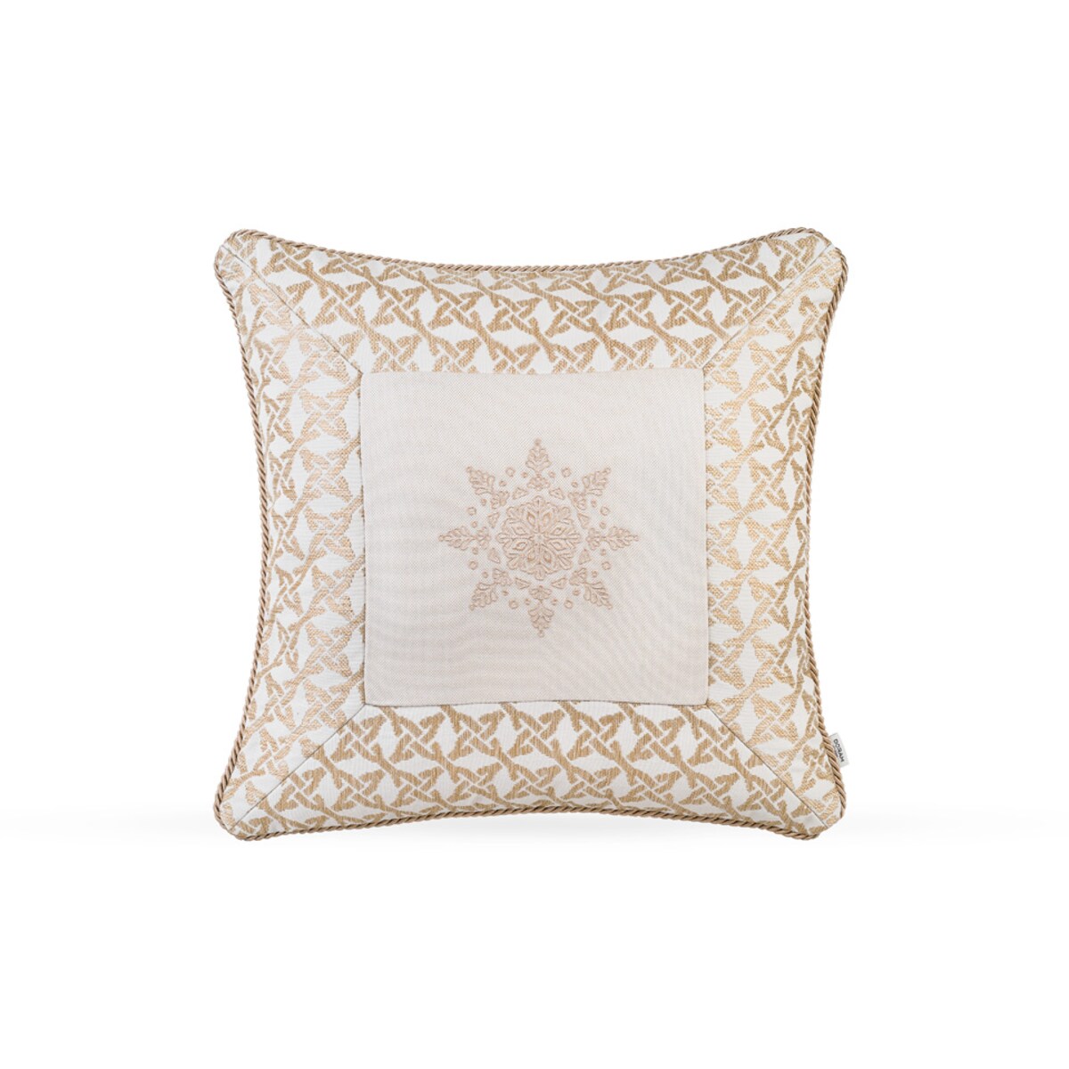 Złota poduszka zimowa Snowflake III