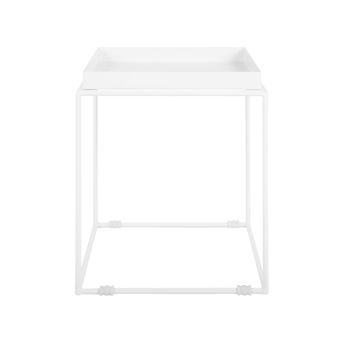 Stolik pomocniczy metalowy biały SAXON