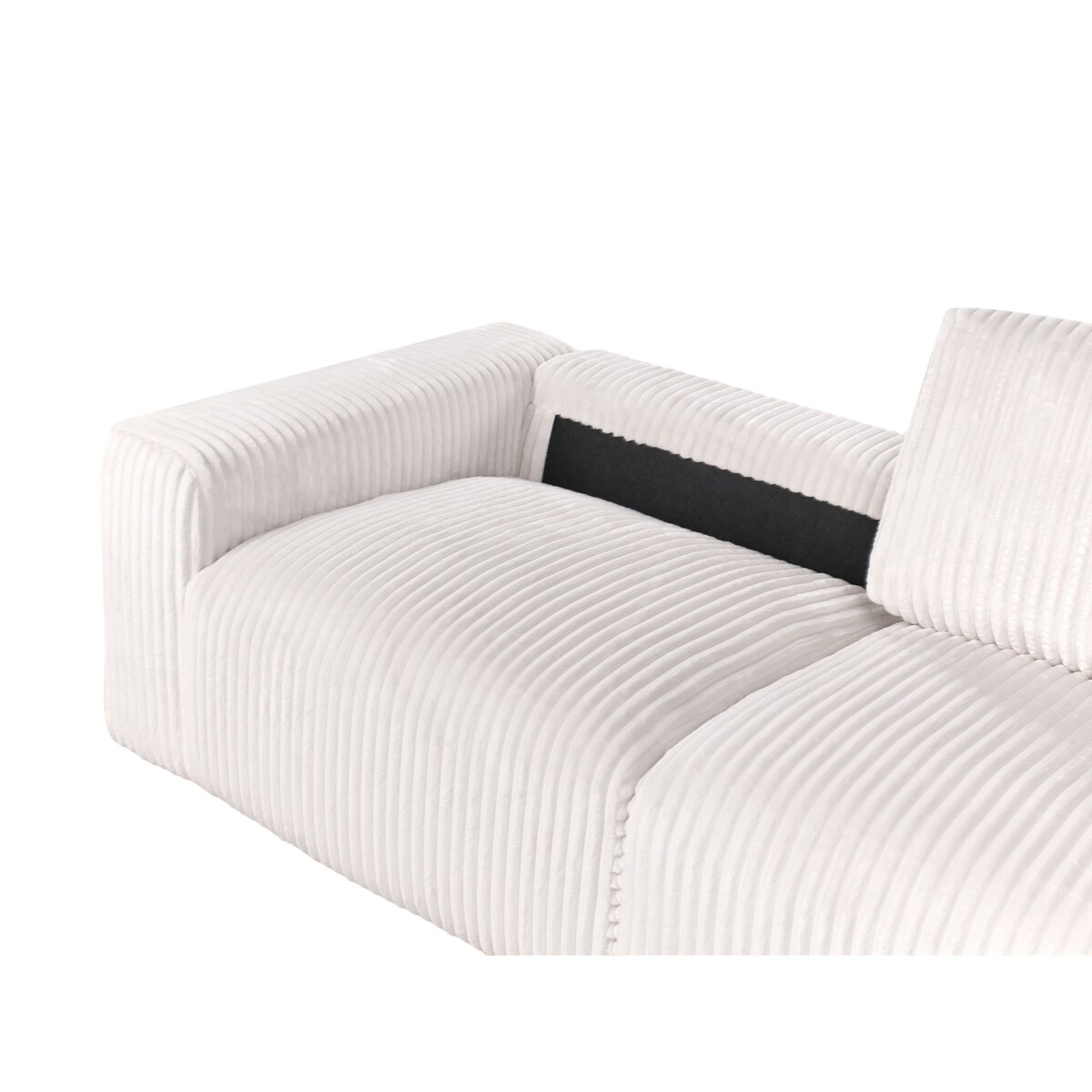 Sofa 3-osobowa sztruksowa złamana biel SANDORA