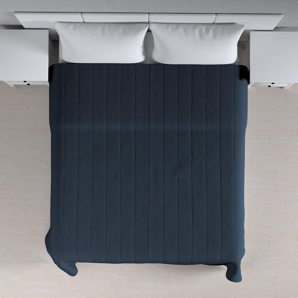 Narzuta pikowana w pasy 260x210 granatowy