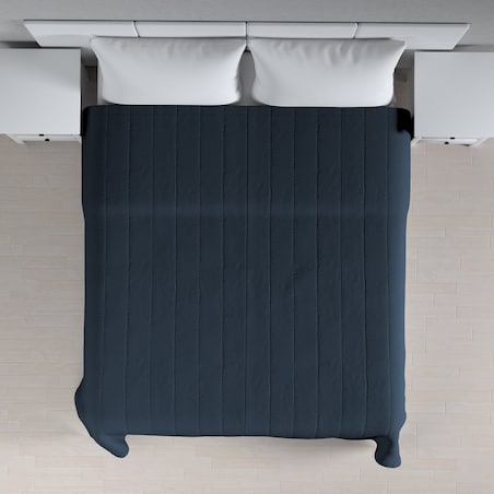 Narzuta pikowana w pasy 260x210 granatowy