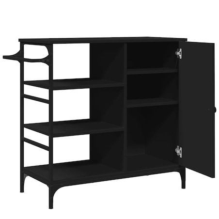 vidaXL Wózek kuchenny, czarny, 87,5x38,5x84,5 cm