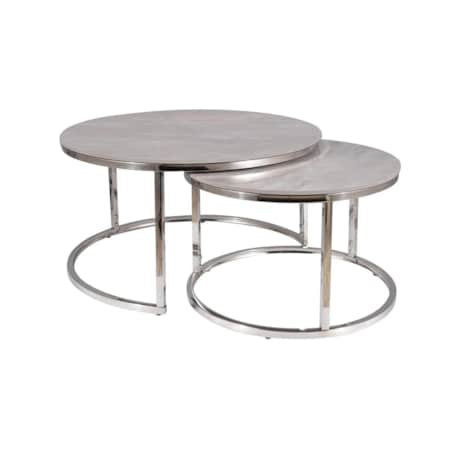 Zestaw 2 ław PORTAFINO B 80/60 szary/chrom