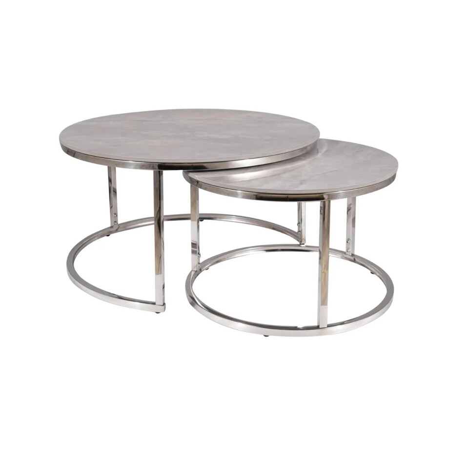 Zestaw 2 ław PORTAFINO B 80/60 szary/chrom