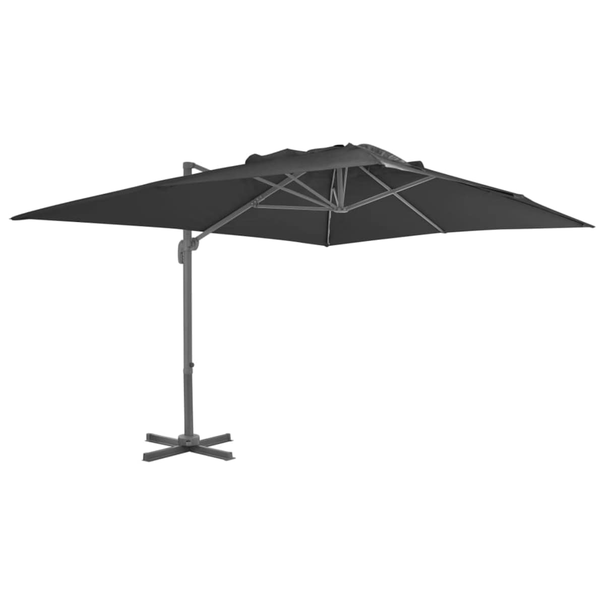 vidaXL Parasol wiszący z aluminiowym słupkiem, 400x300 cm, antracytowy