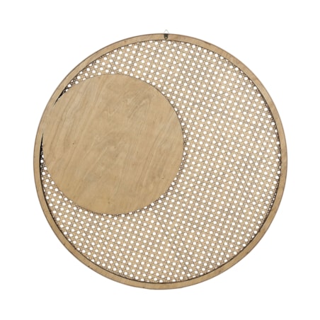 Rattanowe okrągłe lustro ścienne ⌀ 60 cm naturalne PALAU