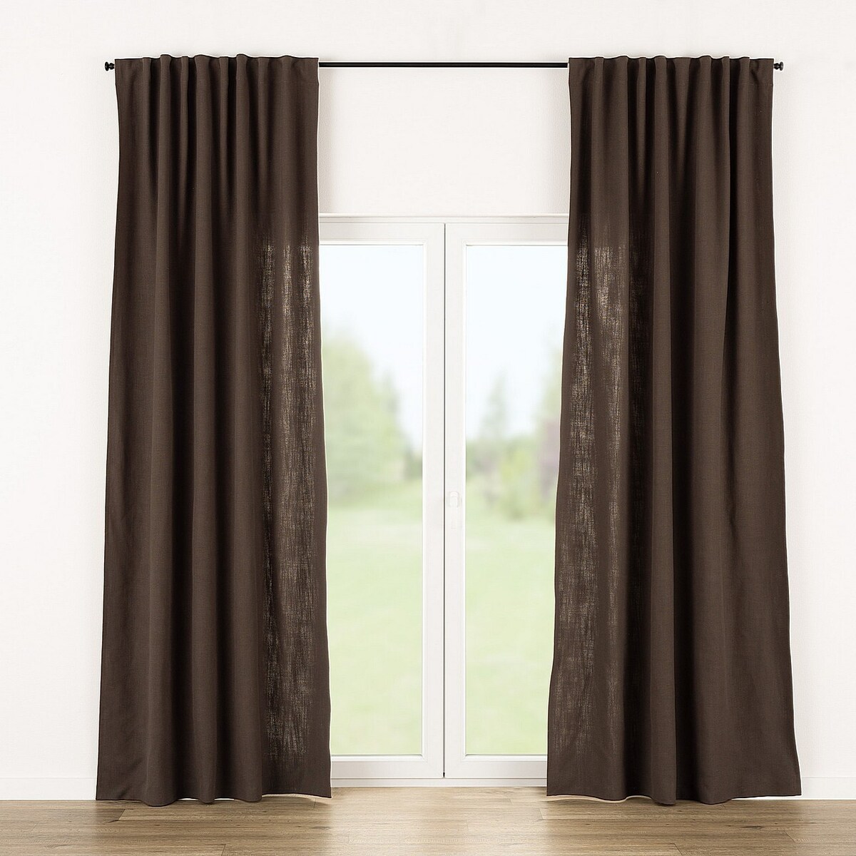 Zasłona gotowa na taśmie marszczącej 140x280cm dark brown 1 szt. 140x280 brązowy