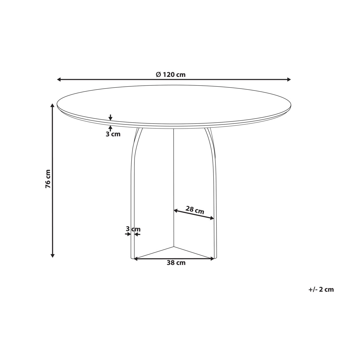 Stół do jadalni YARRA Ciemnobrązowy 120 cm