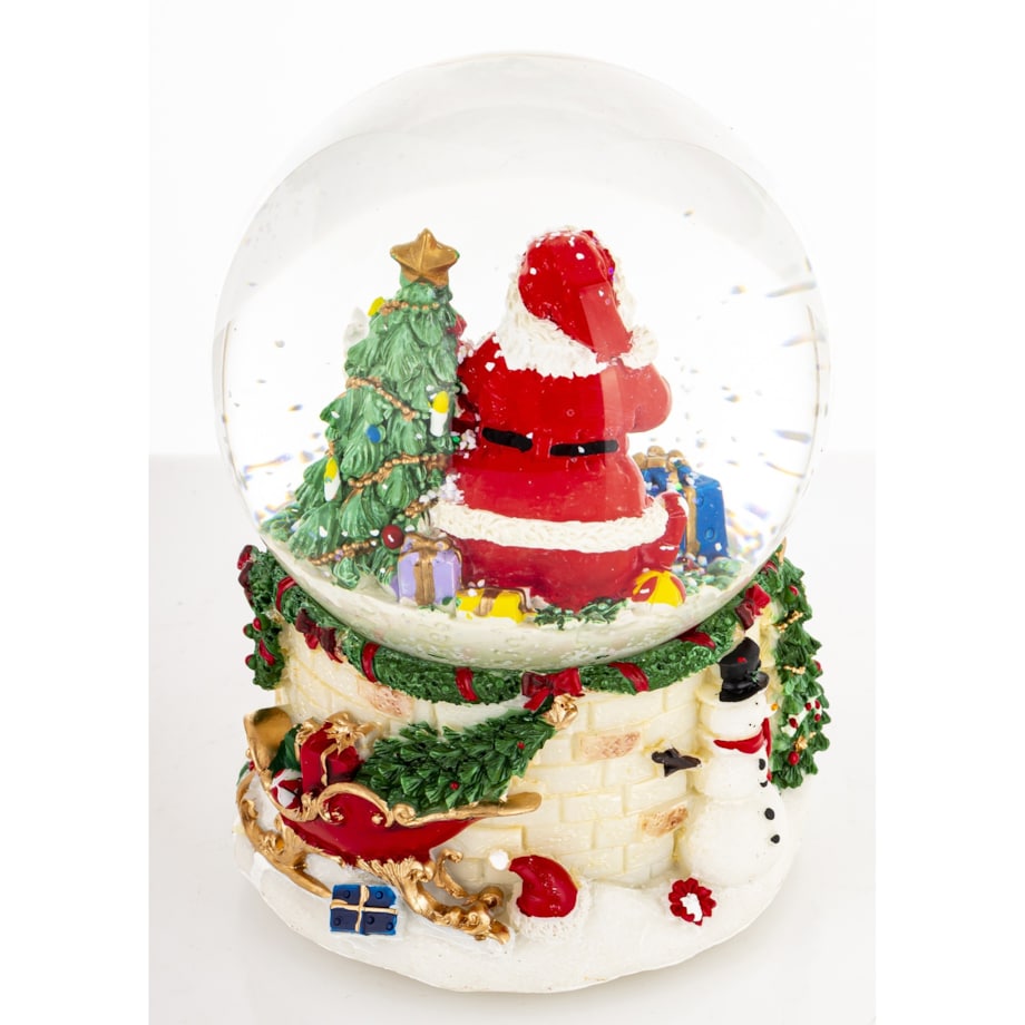 Kula śnieżna z Mikołajem i choinką 14,5x10,5x9,5 cm pozytywka