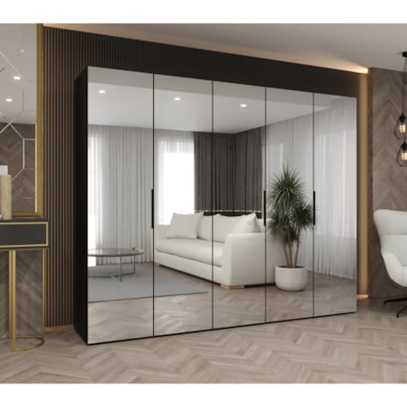 Szafa uchylna otwierana MARBELLA 3 250 wys. 202 cm Czarny + u. Czarny