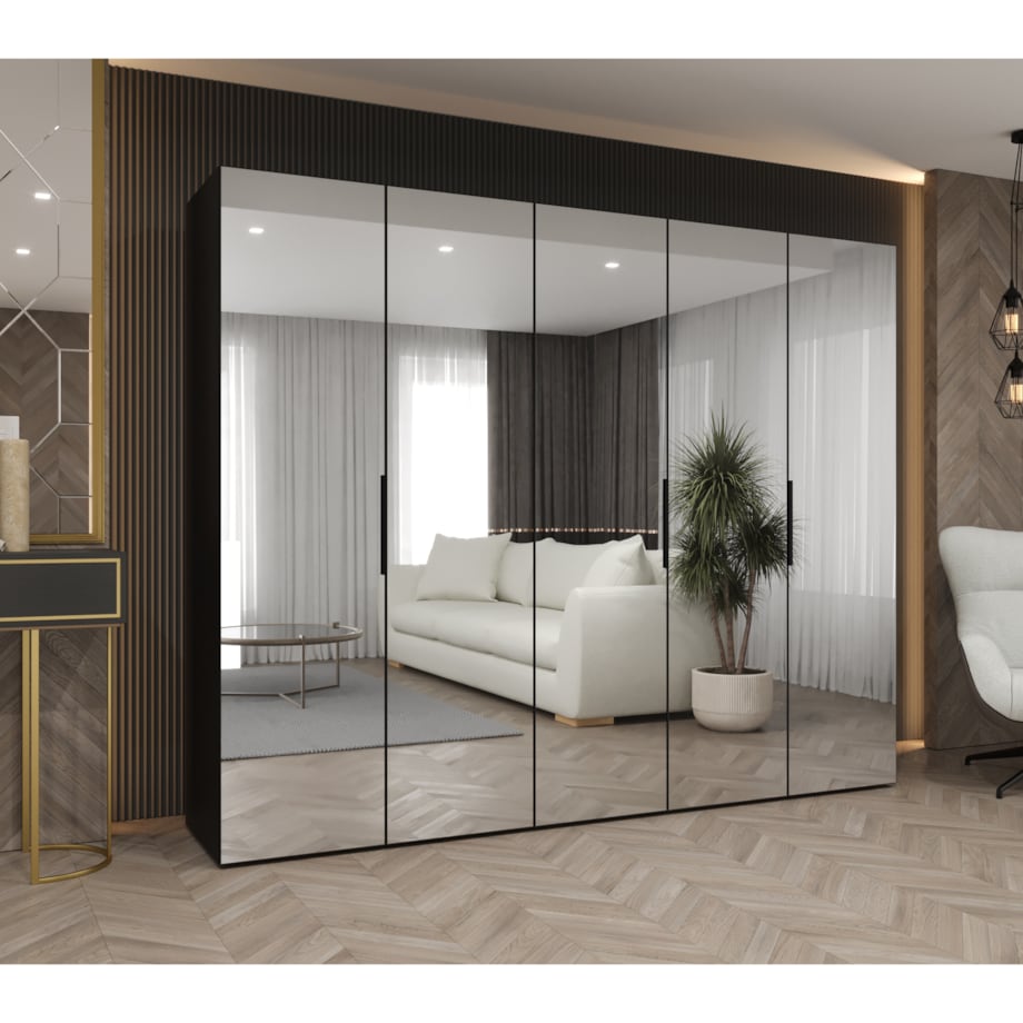 Szafa uchylna otwierana MARBELLA 3 250 wys. 202 cm Czarny + u. Czarny