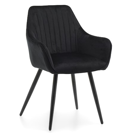 Krzesło tapicerowane pikowane welurowe do salonu jadalni nowoczesne PASSO czarne