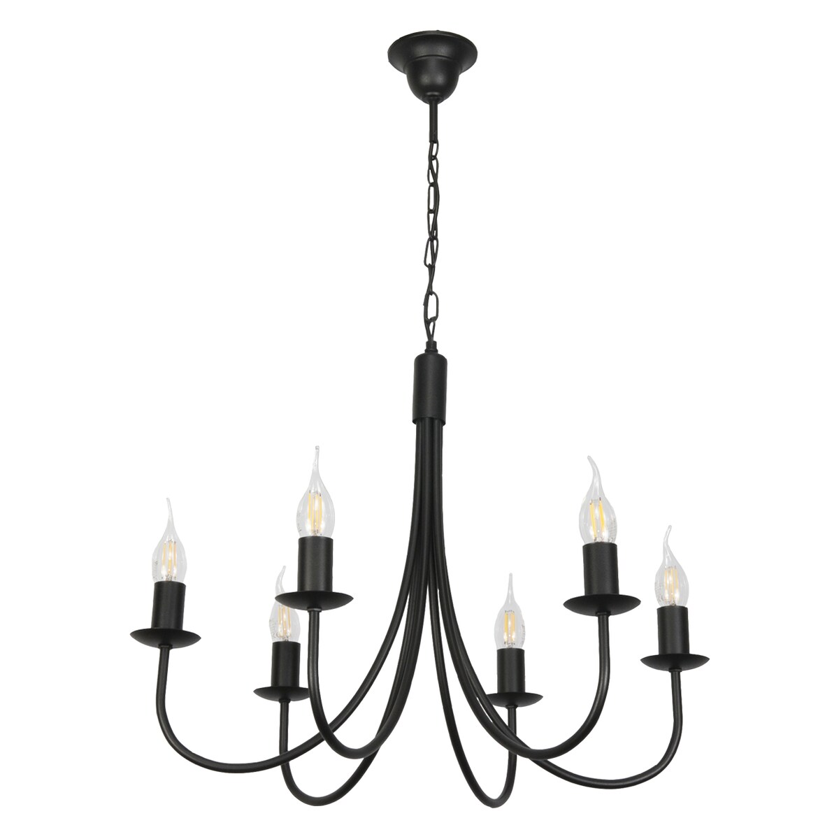 czarna lampa wisząca sufitowa 6 punktowa edylit loft do kuchni